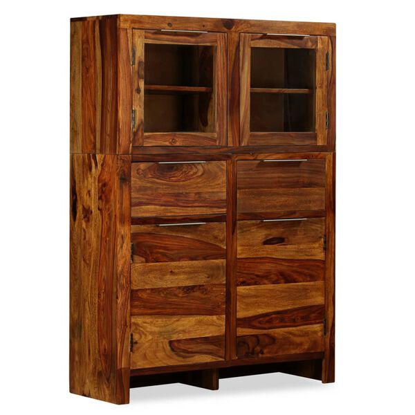 vidaXL Μπουφές Ψηλός 100 x 35 x 140 εκ. από Μασίφ Ξύλο Sheesham