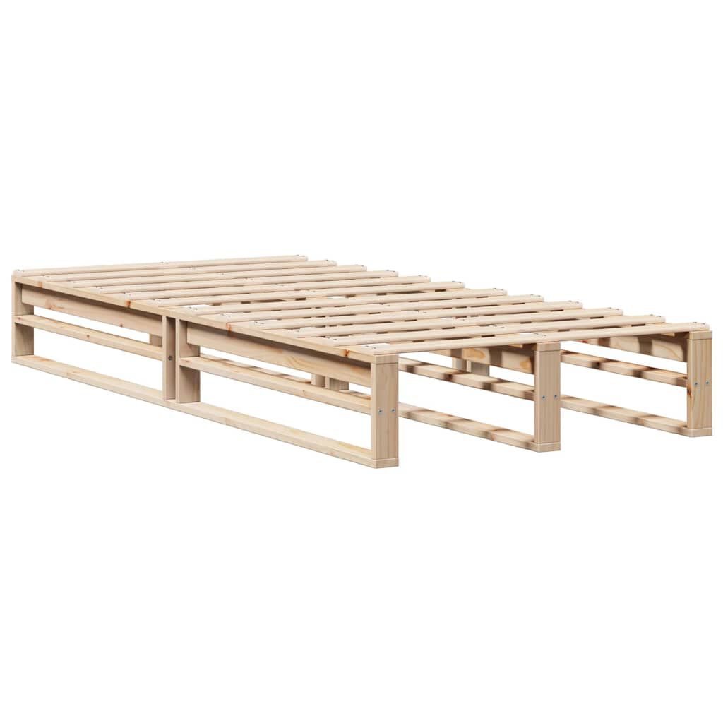 vidaXL Κρεβάτι Βιβλιοθήκη Χωρίς Στρώμα 75x190 εκ Μασίφ Πεύκο