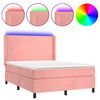 vidaXL &Kappa;&rho;&epsilon;&beta;ά&tau;&iota; Boxspring &mu;&epsilon; &Sigma;&tau;&rho;ώ&mu;&alpha; & LED &Rho;&omicron;&zeta; 140x190 &epsilon;&kappa;. &Beta;&epsilon;&lambda;&omicron;ύ&delta;&iota;&nu;&omicron;