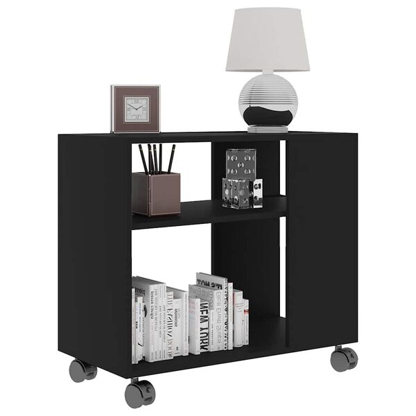 vidaXL Τραπέζι Βοηθητικό Μαύρο 70 x 35 x 55 εκ. από Επεξεργασμένο Ξύλο