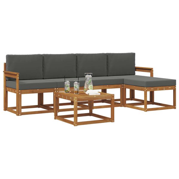 vidaXL &Sigma;&epsilon;&iota;&rho;ά &Kappa;&alpha;&nu;&alpha;&pi;έ &Epsilon;&xi;&omega;&tau;&epsilon;&rho;&iota;&kappa;&omicron;ύ &mu;&epsilon; &mu;&alpha;&xi;&iota;&lambda;ά&rho;&iota; 6 pcs &Phi;&upsilon;&sigma;&iota;&kappa;ό &kappa;&alpha;&iota; &Alpha;&nu;&theta;&rho;&alpha;&kappa;ί