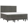 vidaXL Κρεβάτι Boxspring με Στρώμα Σκούρο Γκρι 160x200 εκ. Βελούδινο