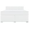vidaXL Κρεβάτι Boxspring με Στρώμα Λευκό 180x200 εκ. Συνθετικό Δέρμα