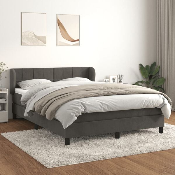 vidaXL &Kappa;&rho;&epsilon;&beta;ά&tau;&iota; Boxspring &mu;&epsilon; &Sigma;&tau;&rho;ώ&mu;&alpha; &Sigma;&kappa;&omicron;ύ&rho;&omicron; &Gamma;&kappa;&rho;&iota; 140x190 &epsilon;&kappa;. &Beta;&epsilon;&lambda;&omicron;ύ&delta;&iota;&nu;&omicron;