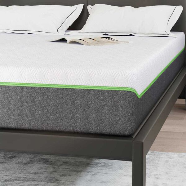 vidaXL Στρώμα Λευκό, Γκρι 140 x 190 cm Pěna