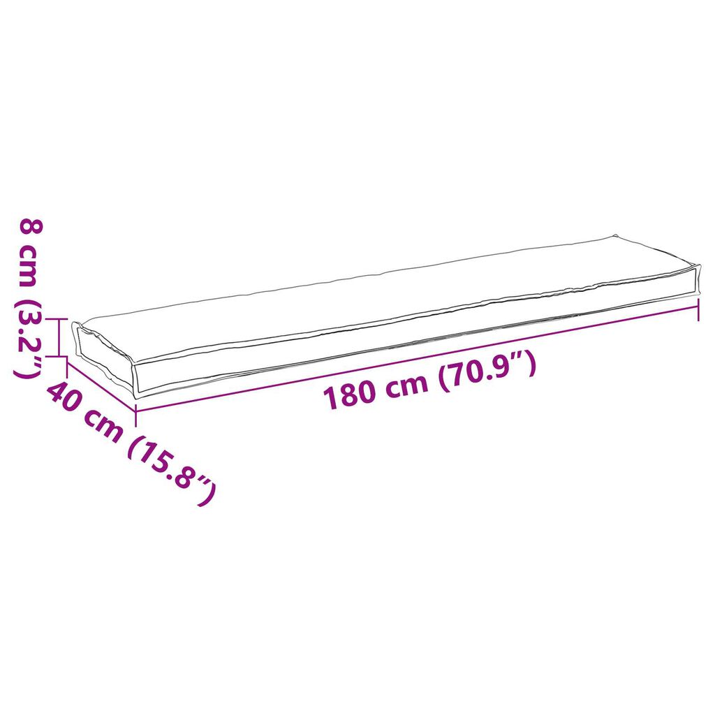 vidaXL Μαξιλάρι Παλέτας για Πάγκο Μπορντό 180x40x8 cm Ύφασμα Oxford
