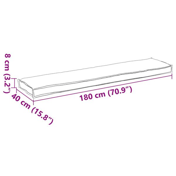 vidaXL Μαξιλάρι Παλέτας για Πάγκο Μπορντό 180x40x8 cm Ύφασμα Oxford