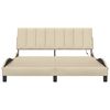vidaXL Σκελετός Κρεβατιού Χωρίς Στρώμα Hanko Κρεμ 160x200 εκ. Υφασμάτινο