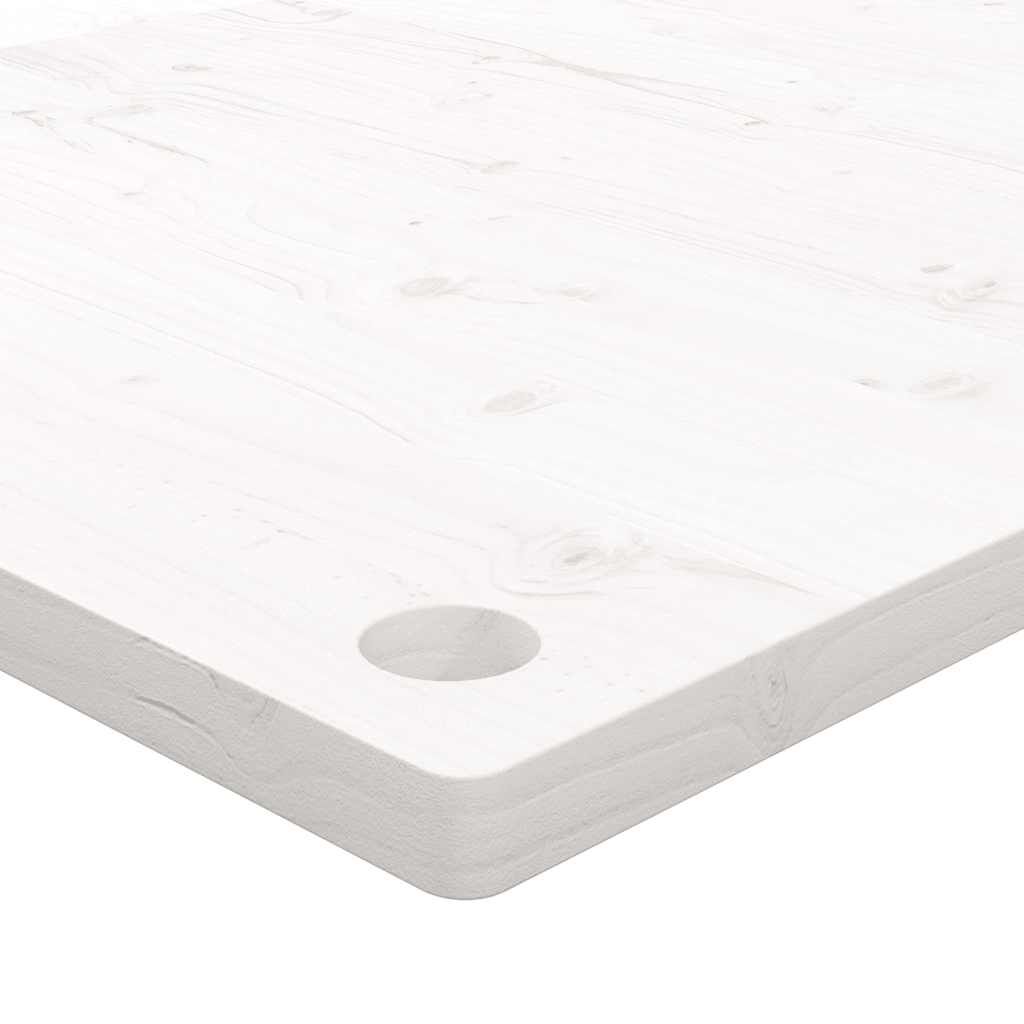vidaXL Επιφάνεια Γραφείου Λευκή 100x60x2,5 εκ. από Μασίφ Ξύλο Πεύκου