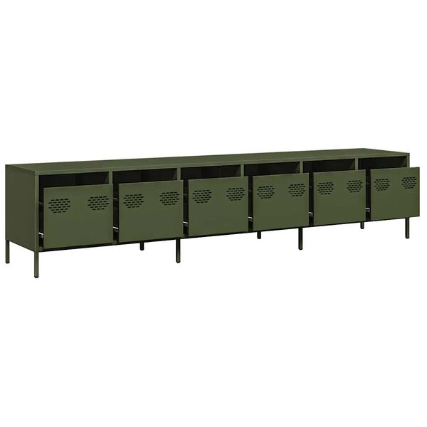vidaXL Έπιπλο Τηλεόρασης Λαδί 202x39x43,5 εκ. Ατσάλι Ψυχρής Έλασης