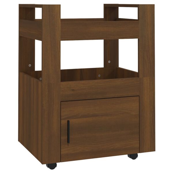 vidaXL Τρόλεϊ Κουζίνας Καφέ Δρυς 60x45x80 εκ. από Επεξεργασμένο Ξύλο
