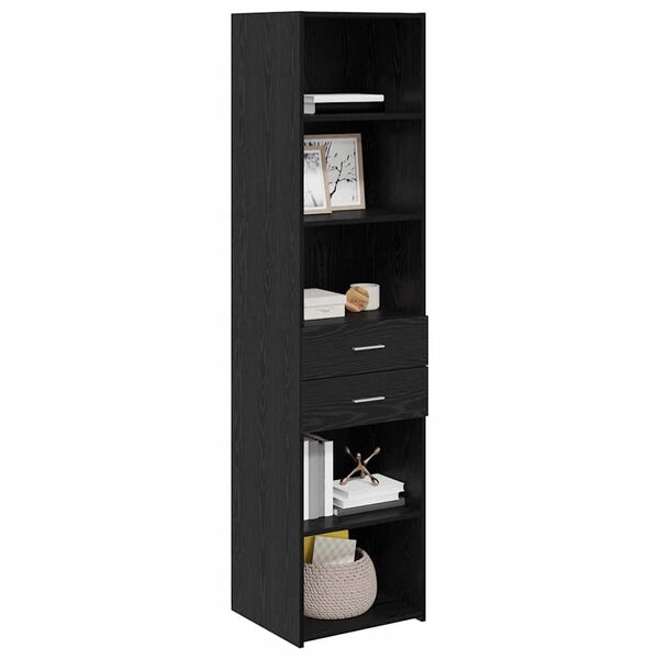 vidaXL Highboard &Mu;&alpha;ύ&rho;&eta; &Omicron;&xi;&upsilon;ά 45 x 42,5 x 185 &epsilon;&kappa;. &Epsilon;&pi;&epsilon;&xi;&epsilon;&rho;&gamma;&alpha;&sigma;&mu;έ&nu;&omicron; &xi;ύ&lambda;&omicron;