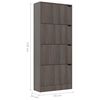vidaXL Παπουτσοθήκη 4 Πόρτες Γκρι Sonoma Δρυς 59x24x136 εκ Επεξ. Ξύλο