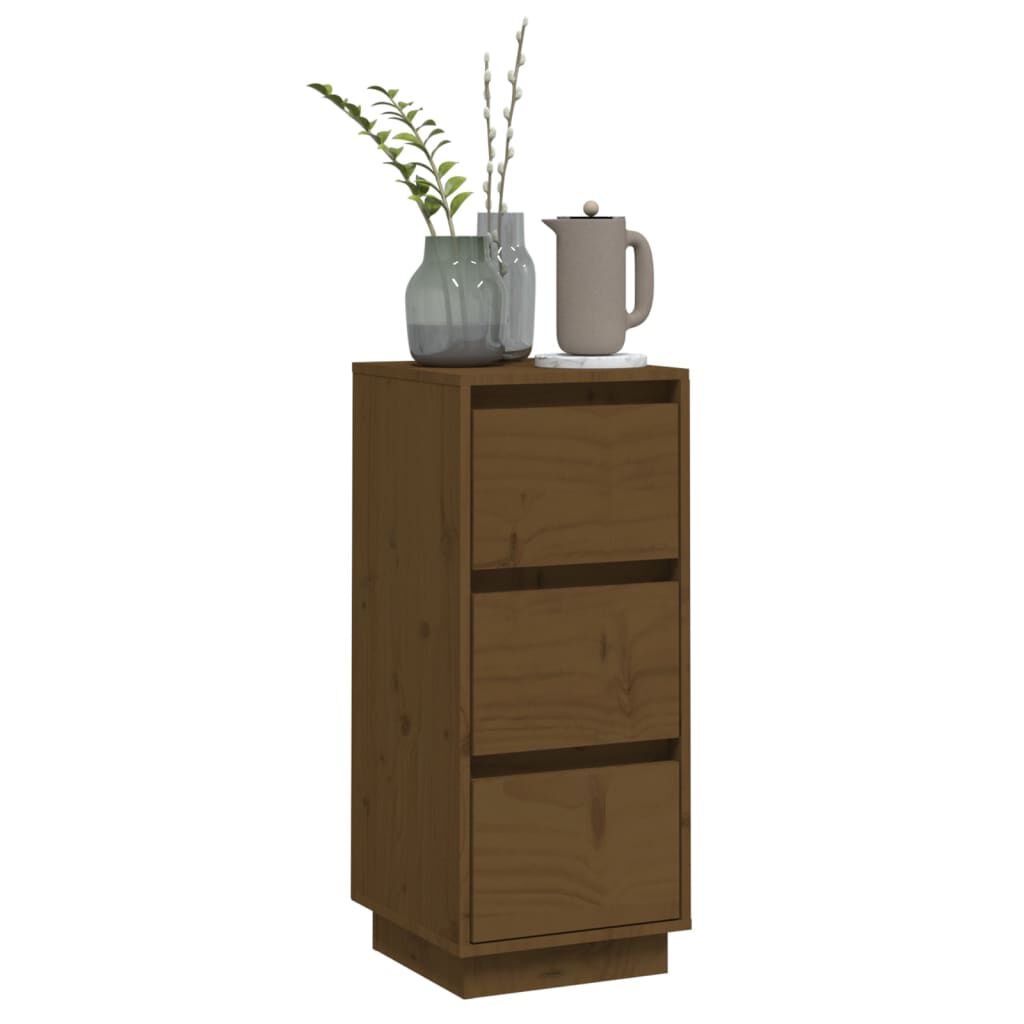 vidaXL Συρταριέρα Καφέ Μελί 32 x 34 x 75 εκ. από Μασίφ Ξύλο Πεύκου
