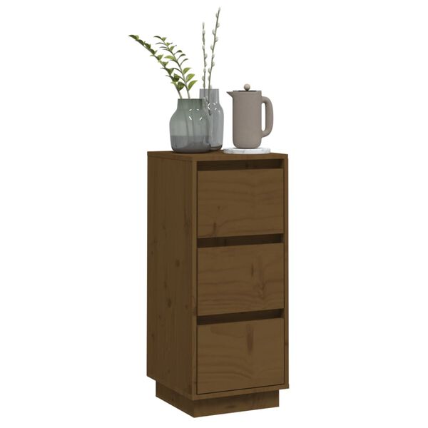 vidaXL Συρταριέρα Καφέ Μελί 32 x 34 x 75 εκ. από Μασίφ Ξύλο Πεύκου