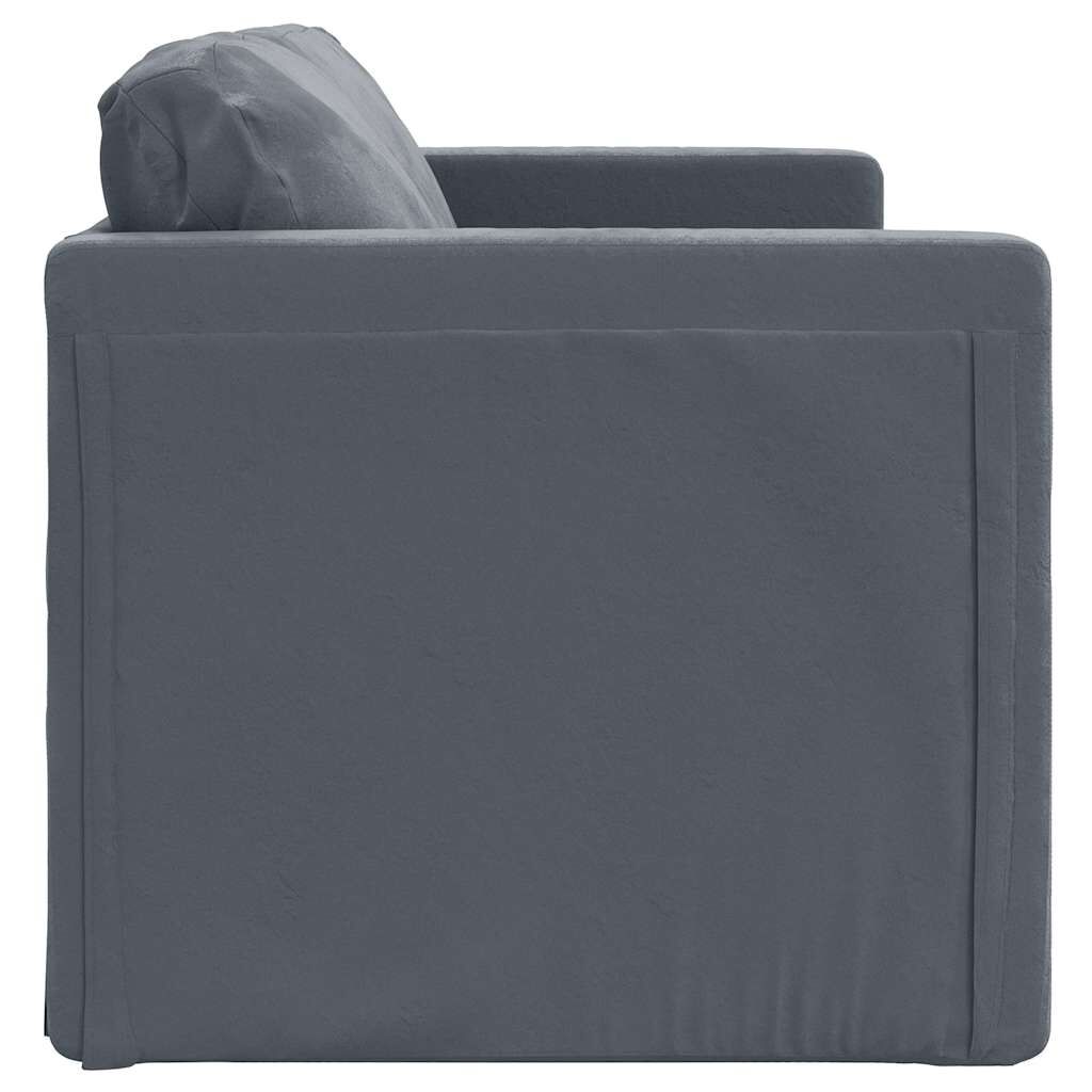 vidaXL Καναπές-Κρεβάτι Δαπέδου 2 σε 1 Σκ. Γκρι 122x204x55 εκ. Βελούδο