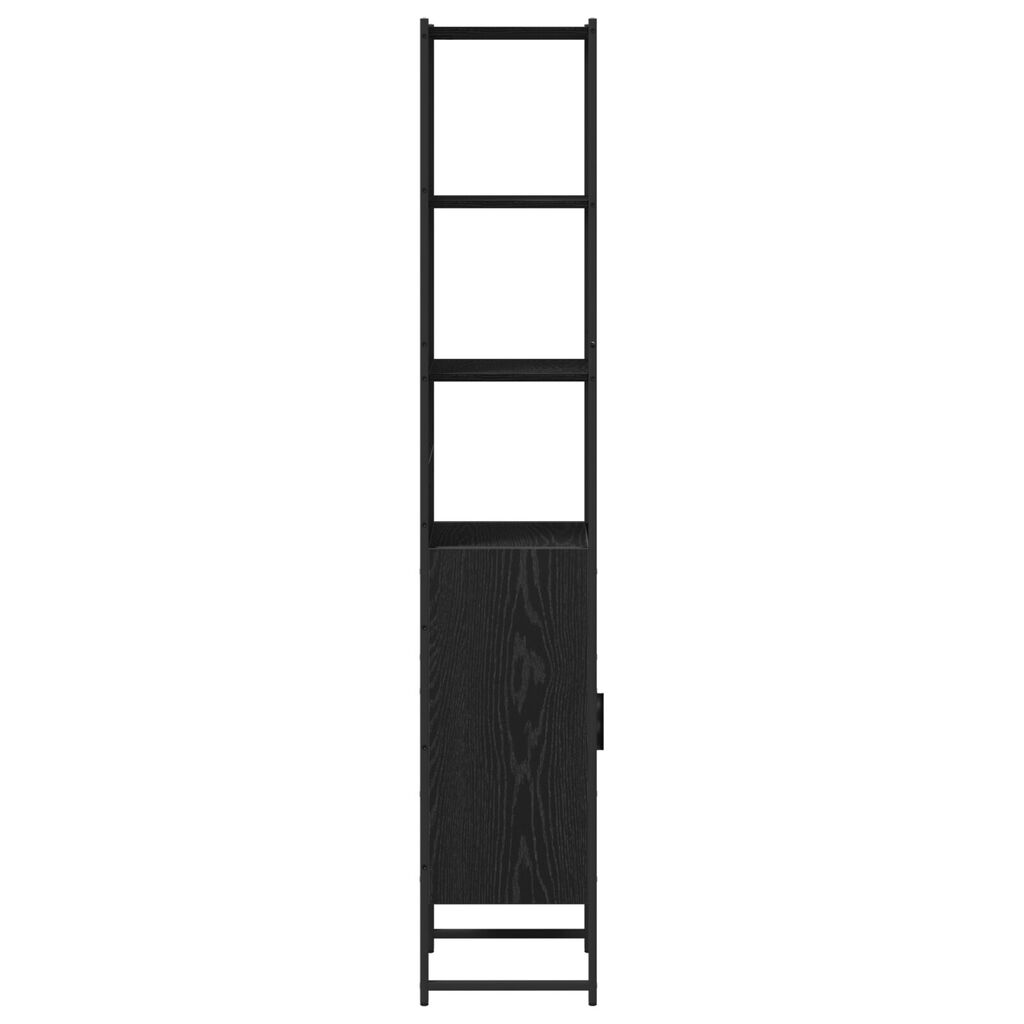 vidaXL Ντουλάπι Μπάνιου Μαύρο Δρυς 33x33x185,5 εκ. Κατασκευασμένο ξύλο