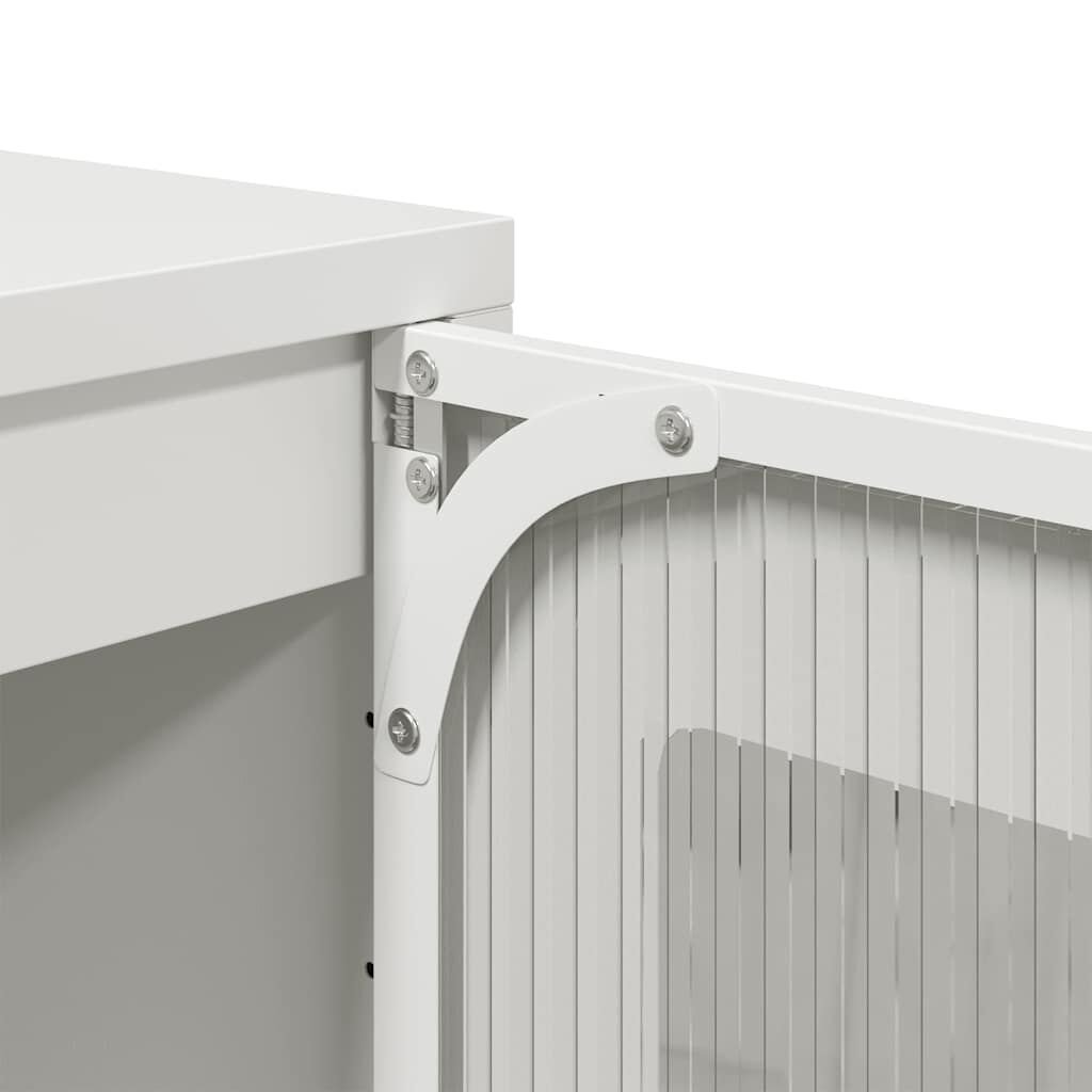 vidaXL Highboard Λευκό 36x39x123 cm από χάλυβα ψυχρής έλασης