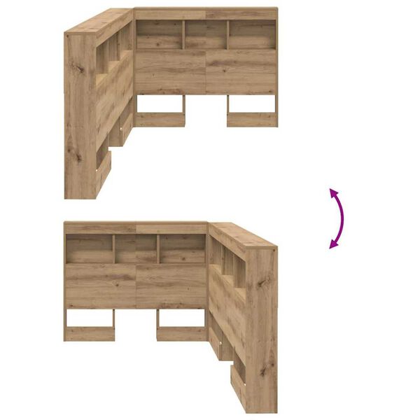 vidaXL Κεφαλάρι Αποθήκης με ράφι artisan δρυς 75 cm Επεξεργασμένο ξύλο