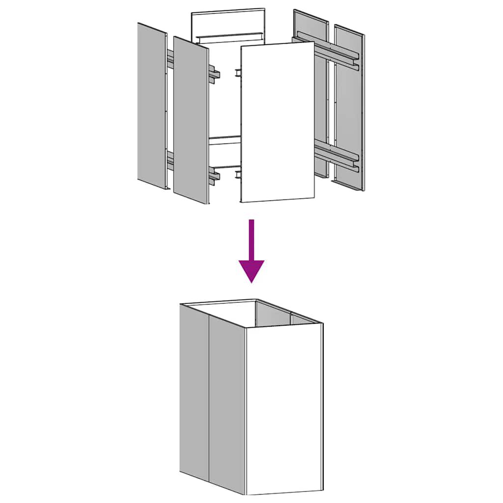 vidaXL Ζαρντινιέρα Λευκή 40x80x80 εκ. από Χάλυβα