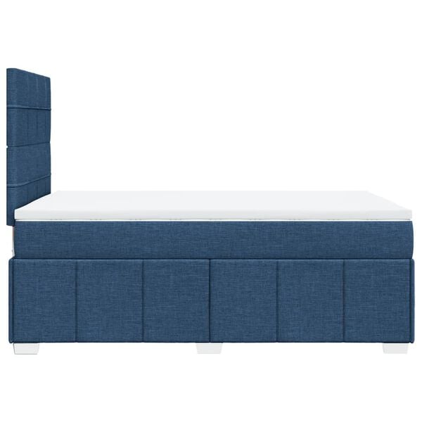 vidaXL Κρεβάτι Boxspring με Στρώμα Μπλε 120x200 εκ. Υφασμάτινο