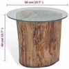 vidaXL Τραπεζάκι Σαλονιού 50 x 40 εκ. από Ξύλο Teak / Γυαλί