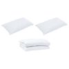 vidaXL Πάπλωμα με μαξιλάρι 3 pcs Λευκό 240 x 260 εκ. Μικροΐνες