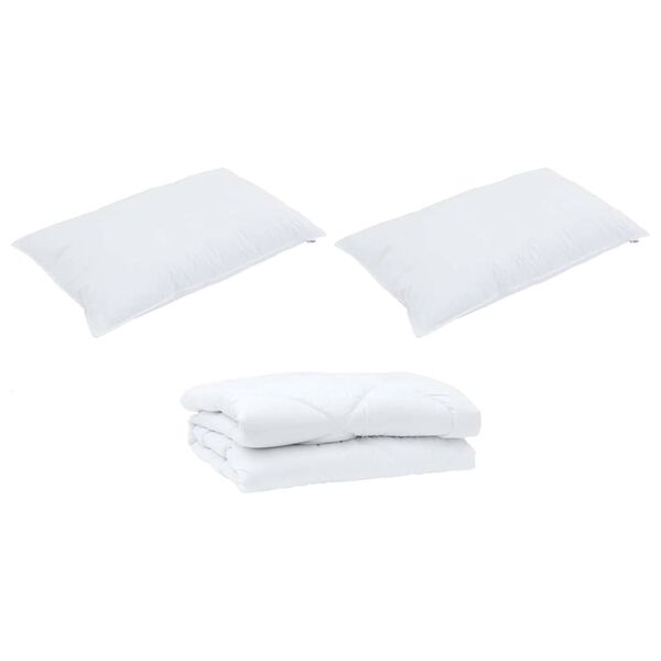 vidaXL Πάπλωμα με μαξιλάρι 3 pcs Λευκό 240 x 260 εκ. Μικροΐνες