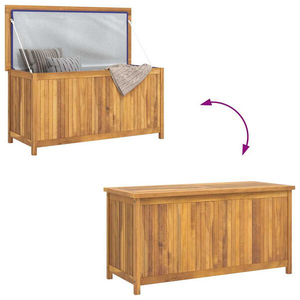 vidaXL Μπαούλο Κήπου 114 x 50 x 58 εκ. από Μασίφ Ξύλο Teak