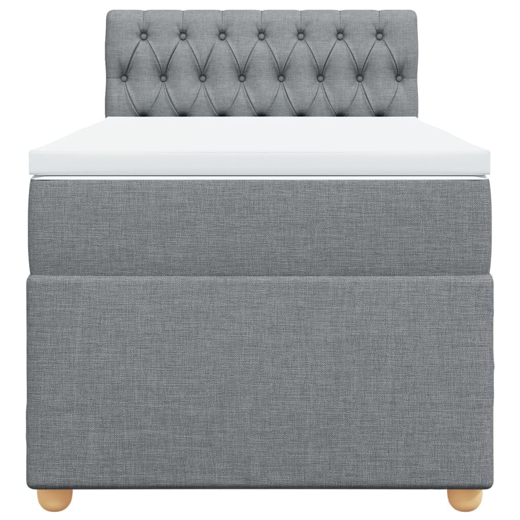 vidaXL Κρεβάτι Boxspring με Στρώμα Ανοιχτό Γκρι 80x200 εκ. Υφασμάτινο