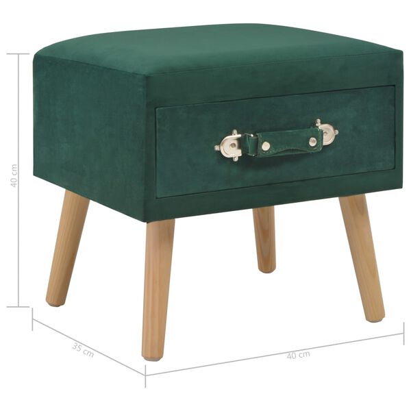 vidaXL Κομοδίνο Πράσινο 40 x 35 x 40 εκ. Βελούδινο