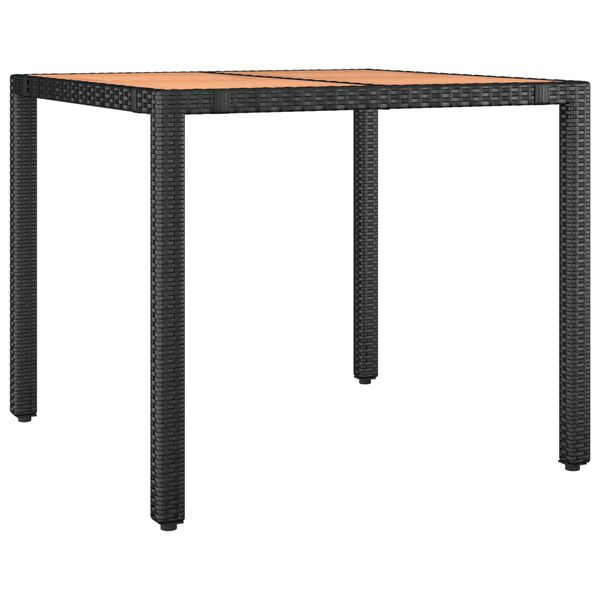 vidaXL Σέτ φαγητού για κήπο 5 pcs Μαύρο και Ξύλο 90 x 90 x 75 cm