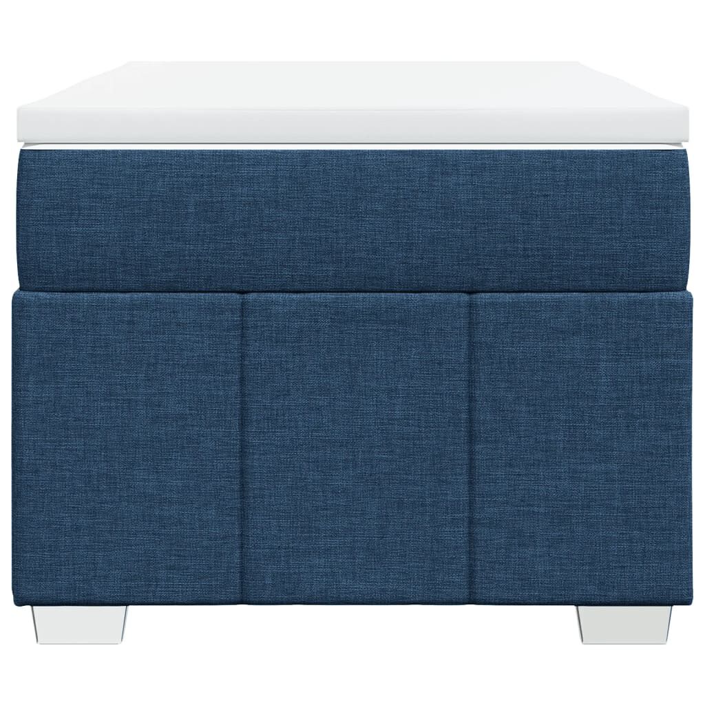 vidaXL Κρεβάτι Boxspring με Στρώμα Μπλε 90x200 εκ.Υφασμάτινο