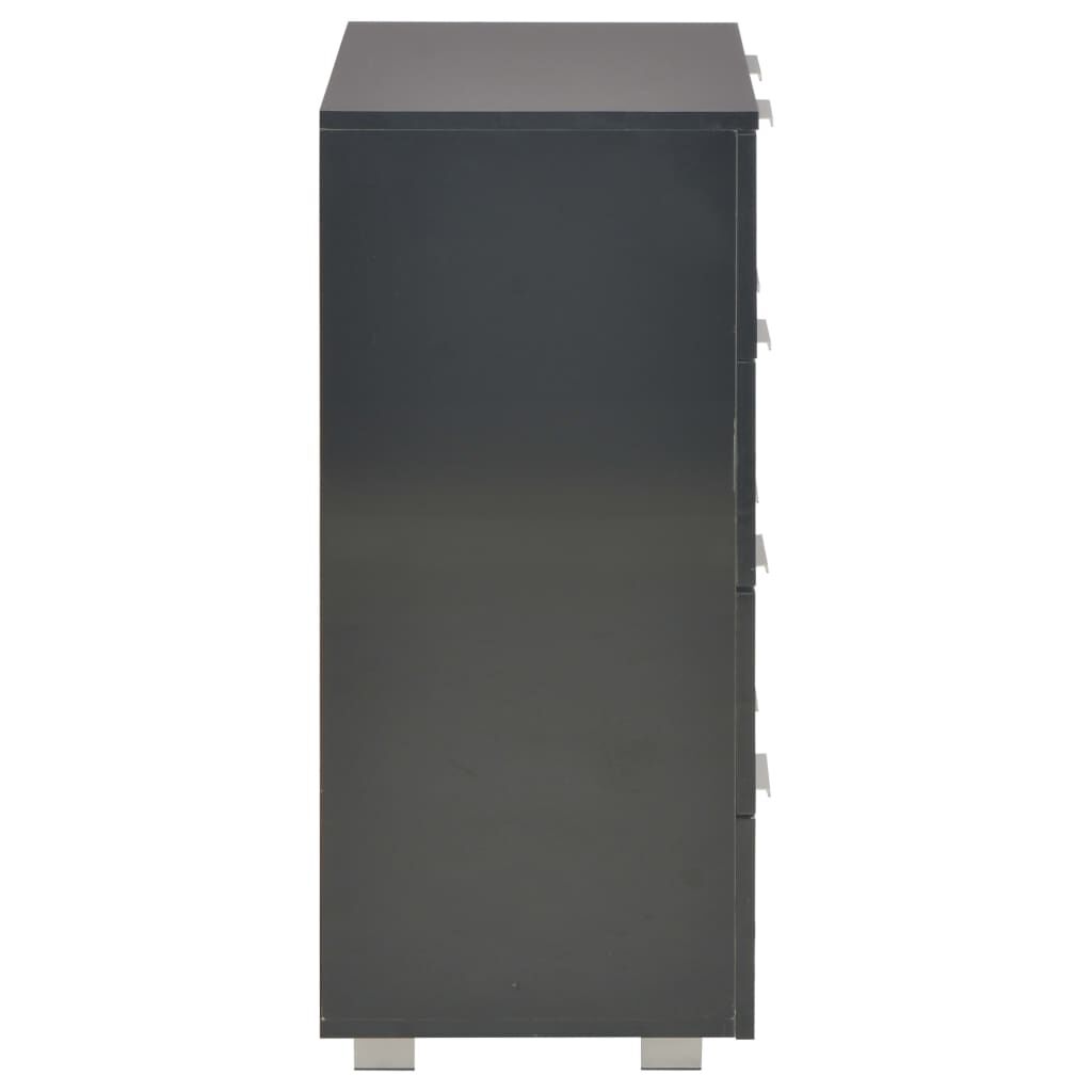 vidaXL Μπουφές Ψηλός Γυαλιστερός Μαύρος 60x35x80εκ. Επεξεργασμένο Ξύλο
