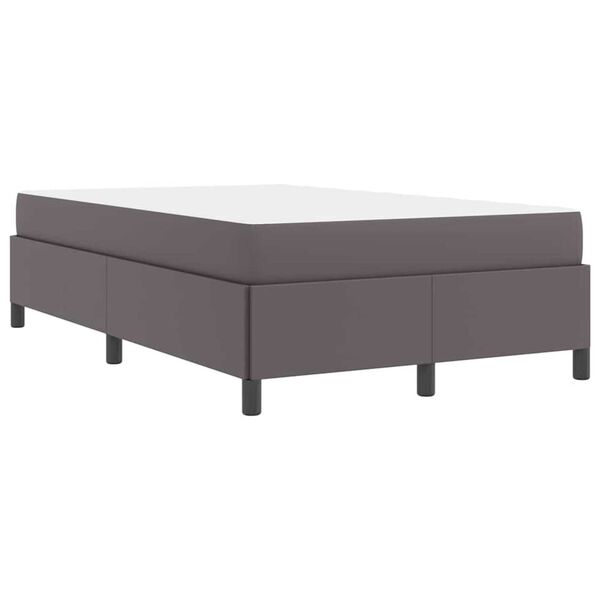 vidaXL Σκελετός κρεβατιού με στρώμα Γκρι 120 x 200 cm Τεχνητό δέρμα