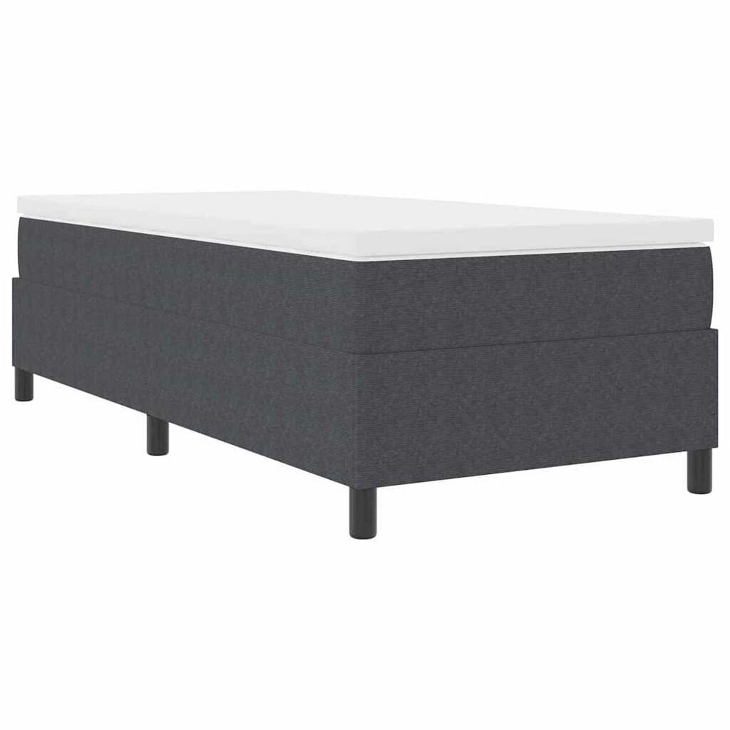 vidaXL Κρεβάτι με ελατήρια Σκούρο γκρι 90 x 200 cm Βελούδο