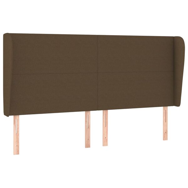 vidaXL Κεφαλάρι με Πτερύγια Σκούρο Καφέ 183x23x118/128 εκ. Υφασμάτινο