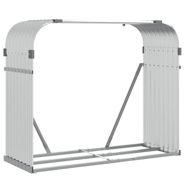 vidaXL Ξυλοθήκη Ασημί 120x45x100 εκ. από Γαλβανισμένο Ατσάλι