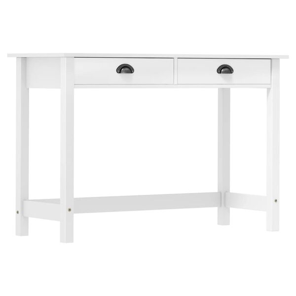 vidaXL Κονσόλα Hill Γκρι 2 Συρτάρια 110x45x74 εκ από Μασίφ Ξύλο Πεύκου