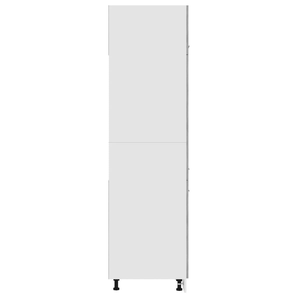 vidaXL Ντουλάπι Ψυγείου Γκρι Σκυροδέματος 60x57x207 εκ. Επεξ. Ξύλο