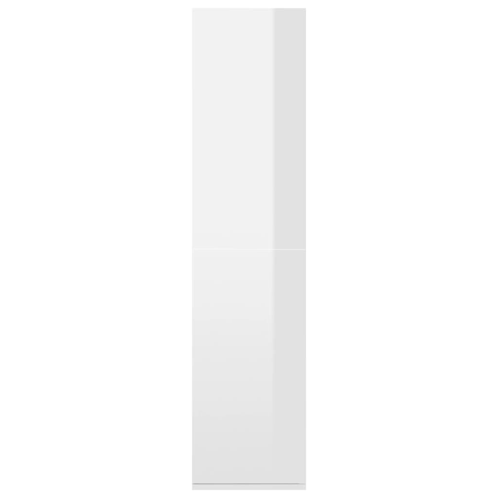 vidaXL Ραφιέρα/Βιβλιοθήκη Γυαλιστερό Λευκό 66x30x130 εκ. Επεξ. Ξύλο