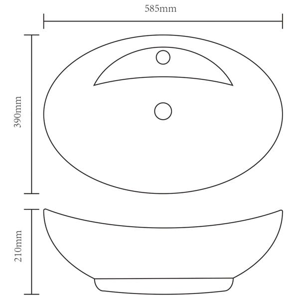 vidaXL Νιπτήρας με Οπή Υπερχείλισης Χρυσός 58,5x39x21 εκ. Κεραμικός