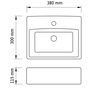 vidaXL Νιπτήρας με Οπή Βρύσης Ασημί 38 x 30 x 11,5 εκ. Κεραμικός
