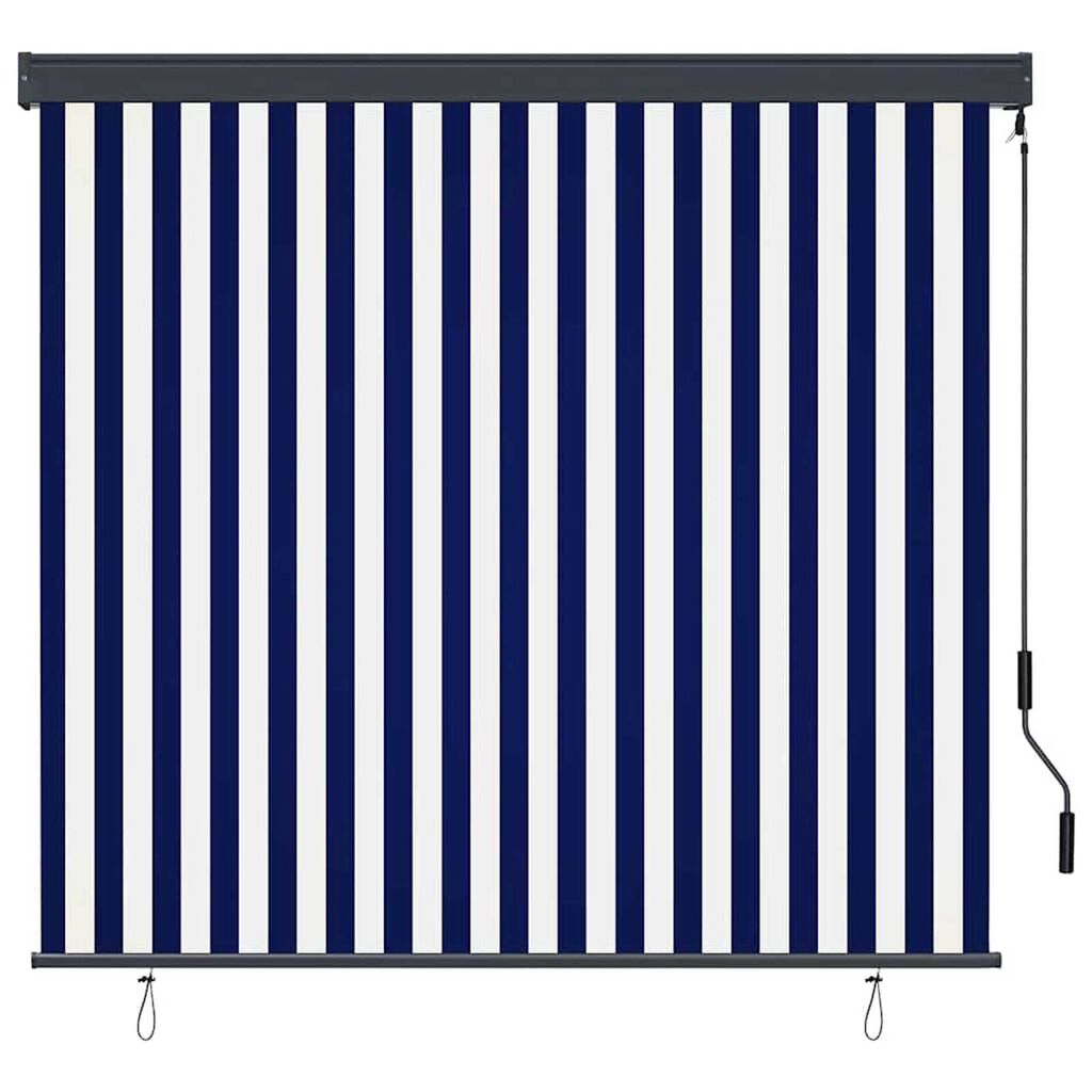 vidaXL Εξωτερικό ρολό Ριγέ Μπλε και λευκό 180 x 250 cm ύφασμα