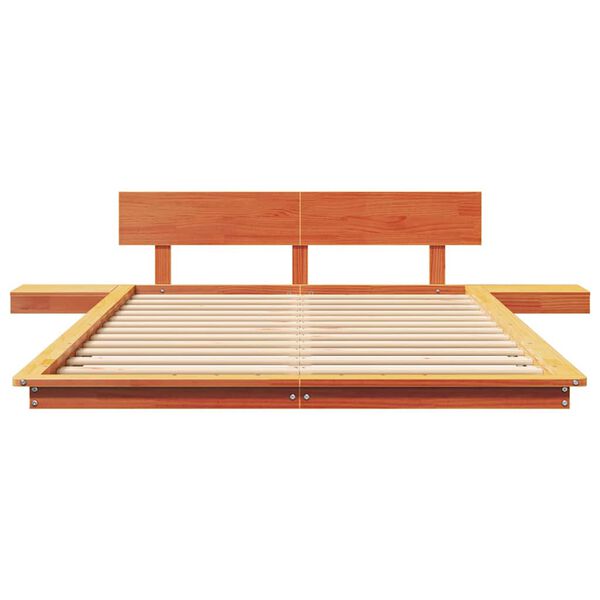 vidaXL Σκελετός Κρεβατιού Καφέ 140 x 190 cm ξύλο