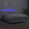 vidaXL &Kappa;&rho;&epsilon;&beta;ά&tau;&iota; Boxspring &mu;&epsilon; &Sigma;&tau;&rho;ώ&mu;&alpha; & LED &Lambda;&epsilon;&upsilon;&kappa;ό 140x190 &epsilon;&kappa;. &Sigma;&upsilon;&nu;&theta;. &Delta;έ&rho;&mu;&alpha;