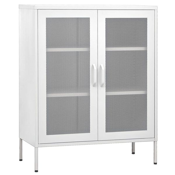 vidaXL Ντουλάπι Αποθήκευσης Λευκό 80 x 35 x 101,5 εκ. Ατσάλινο