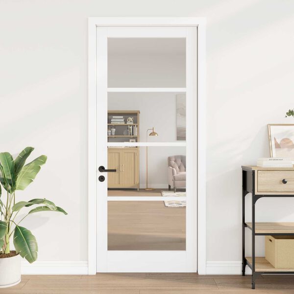 vidaXL Εσωτερική Πόρτα με Γυαλί ORKDAL Λευκό 86 x 211 cm
