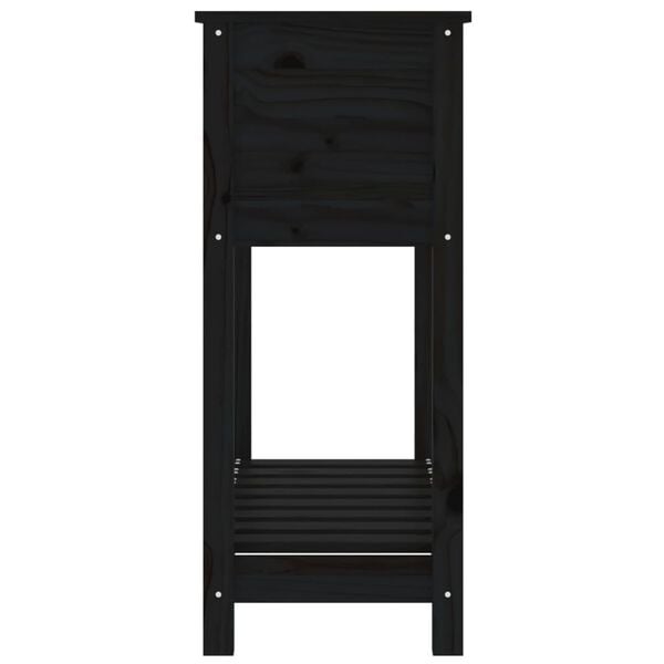vidaXL Ζαρντινιέρα με Ράφι Μαύρη 82,5x34,5x81εκ. Μασίφ Ξύλο Πεύκου