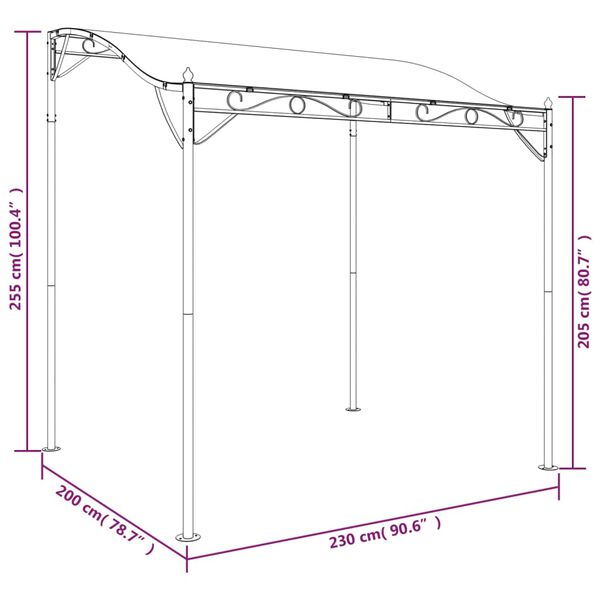 vidaXL Τέντα Ανθρακί 2 x 2,3 μ. 180 γρ./μ² από Ύφασμα και Ατσάλι
